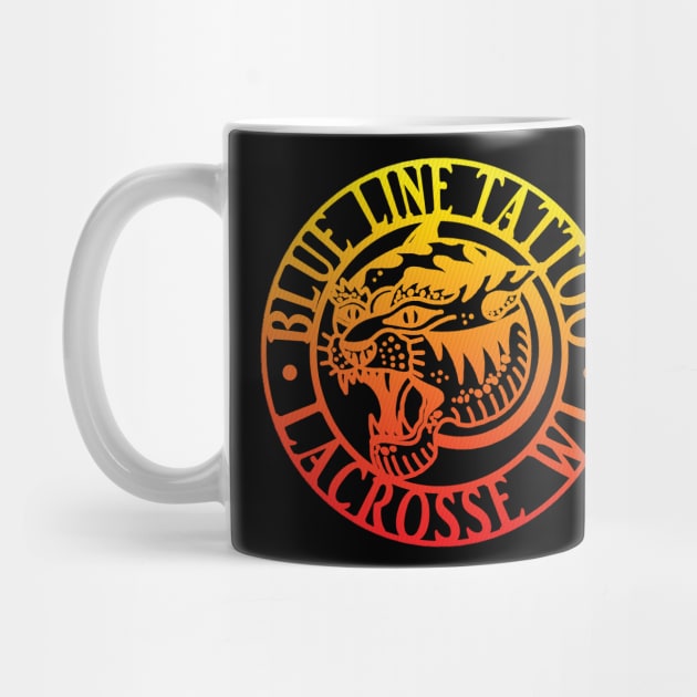 Blue Line Tattoo La Crosse WI Sunset Graphic Tiger by BlueLine Design